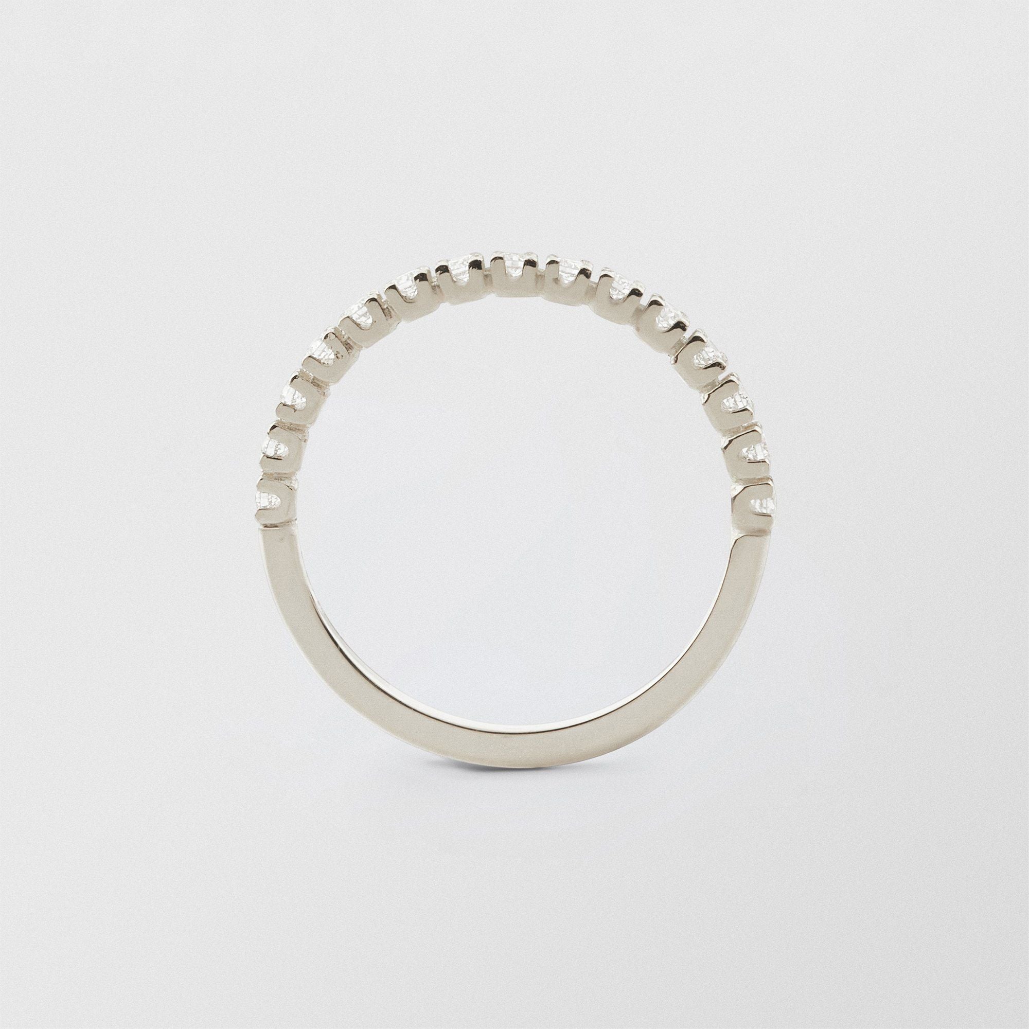 Soft Half Eternity 18K Whitegold Ring w. Diamonds