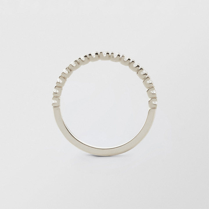 Soft Half Eternity 18K Whitegold Ring w. Diamonds