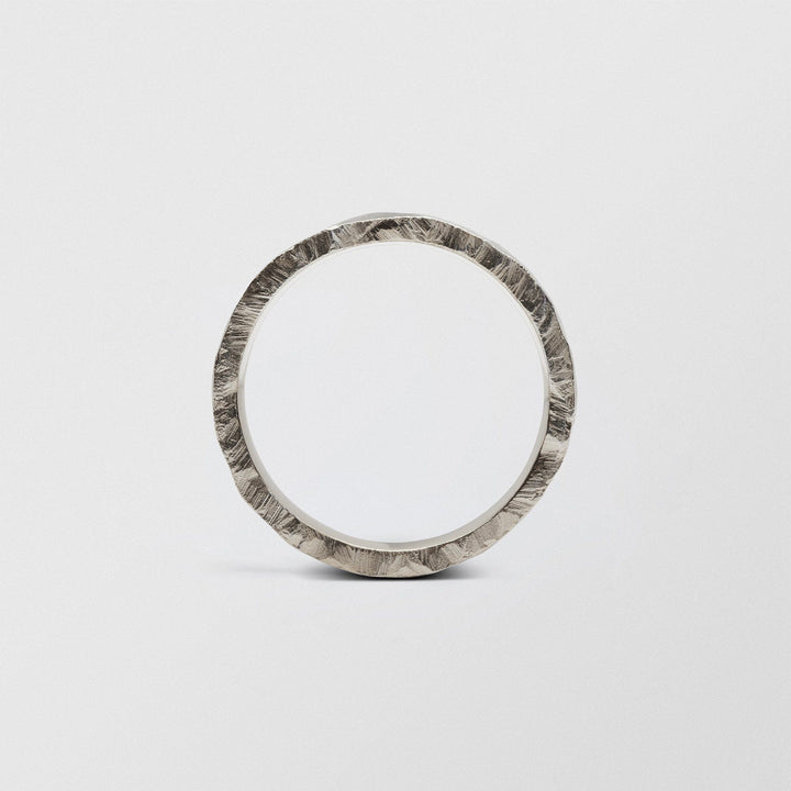 Rock Low Plain 4 mm 18K Hvidguld Ring