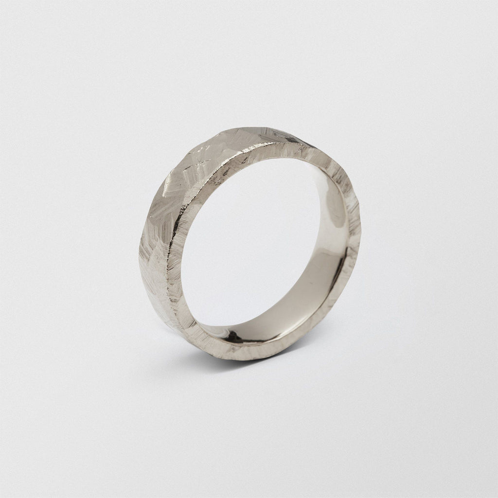 Rock Low Plain 6mm 18K Whitegold Ring