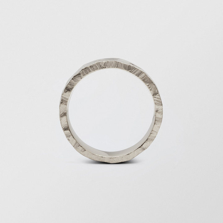 Rock Low Plain 8 mm 18K Hvidguld Ring