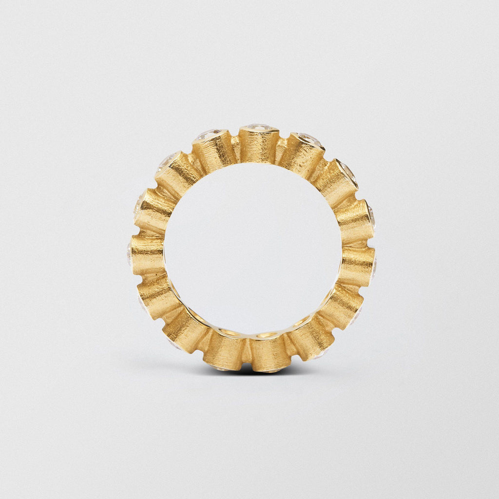 Ringo Full Eternity High 18K Gold Ring w. Diamonds