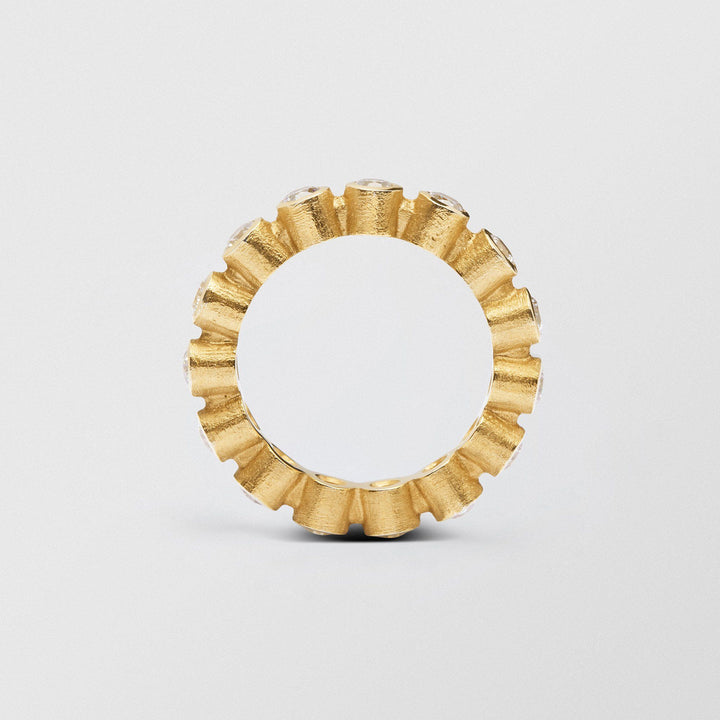 Ringo Full Eternity High 18K Gold Ring w. Diamonds