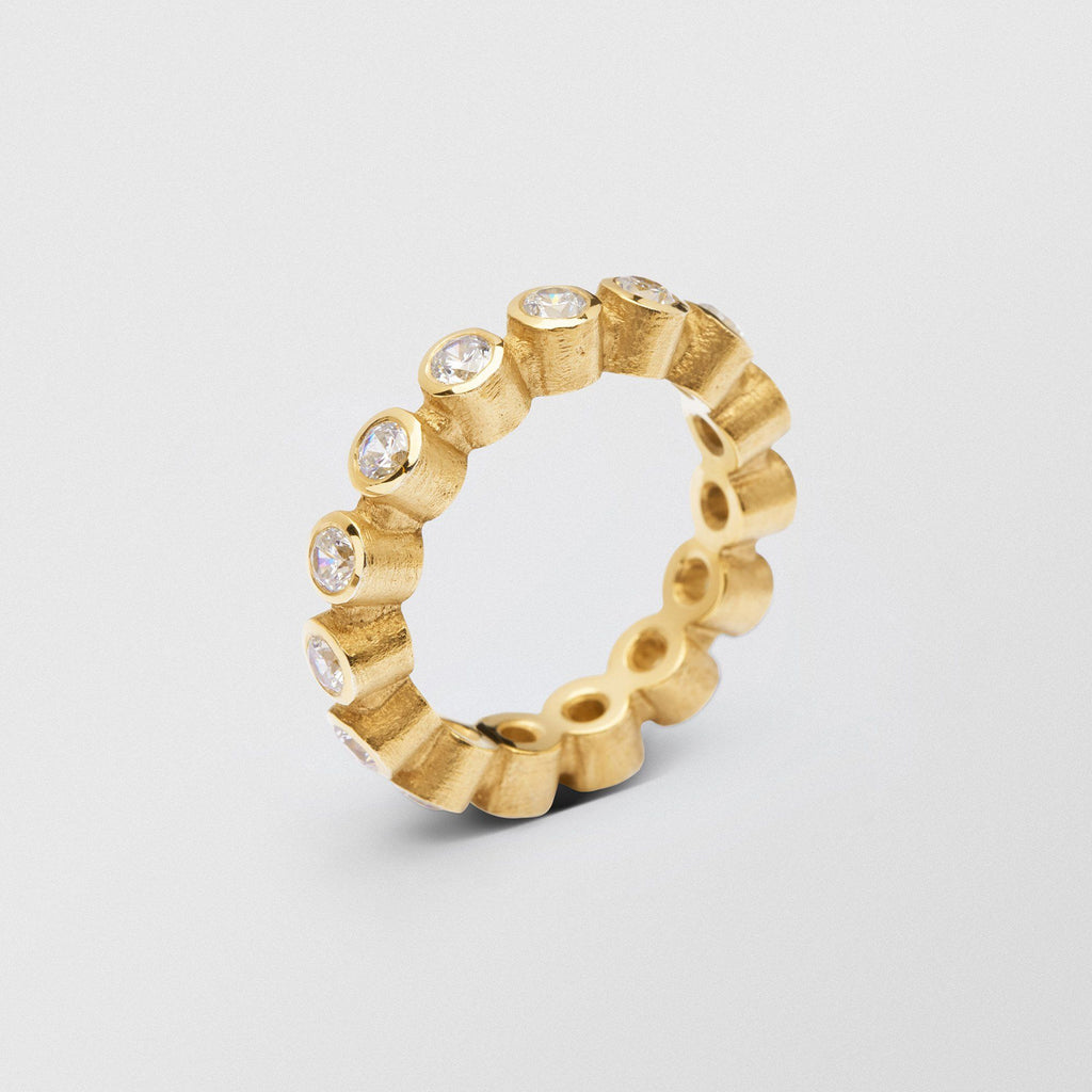 Ringo Full Eternity High 18K Gold Ring w. Diamonds