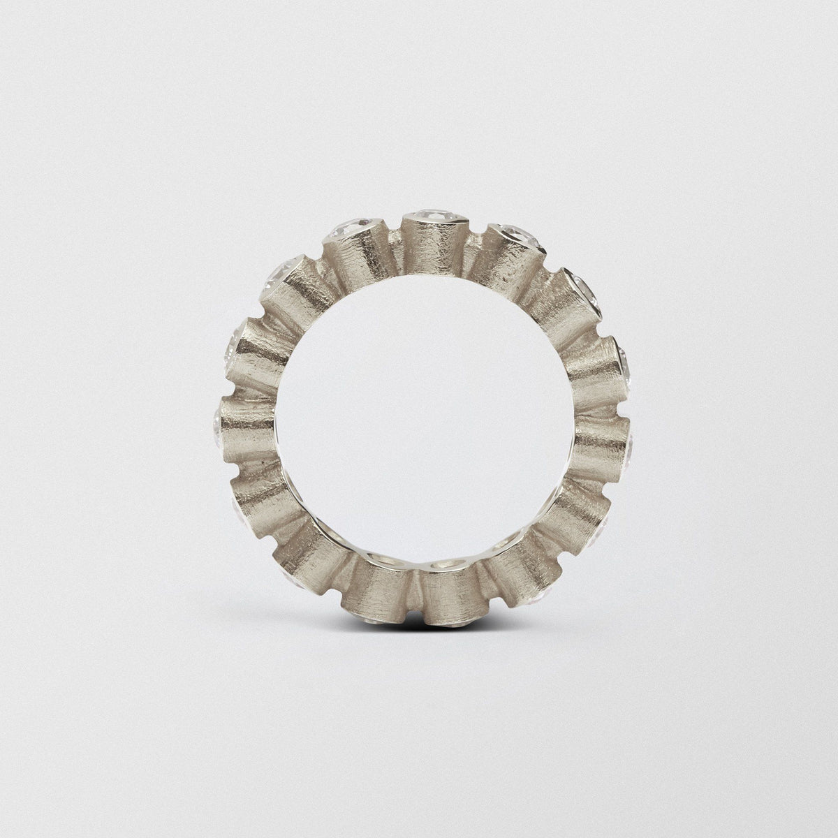 Ringo Full Eternity High 18K White Gold Ring w. Diamonds
