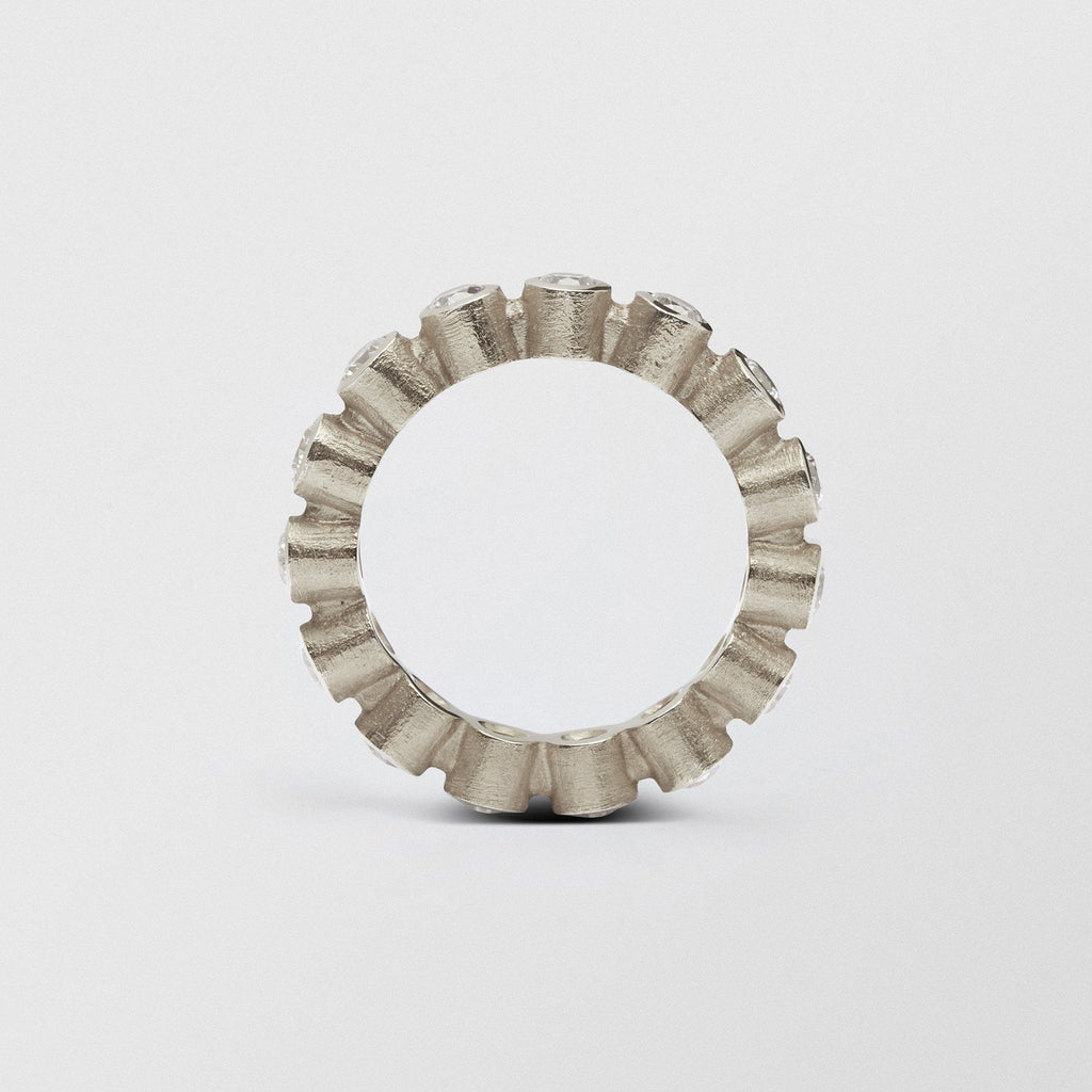 Ringo Full Eternity High 18K White Gold Ring w. Diamonds