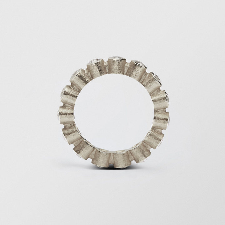 Ringo Full Eternity High 18K White Gold Ring w. Diamonds