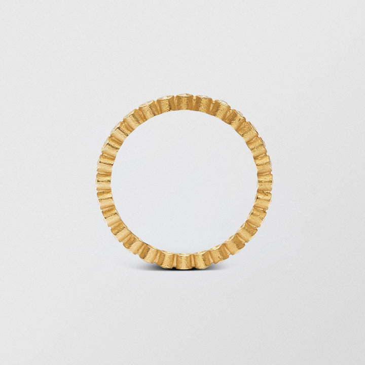 Ringo Full Eternity Low 18K Gold Ring w. Diamonds
