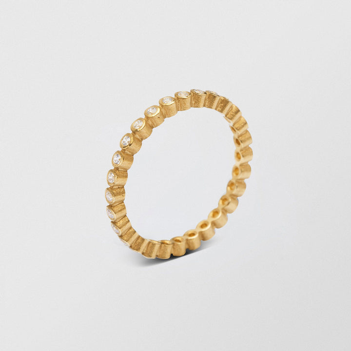 Ringo Full Eternity Low 18K Gold Ring w. Diamonds