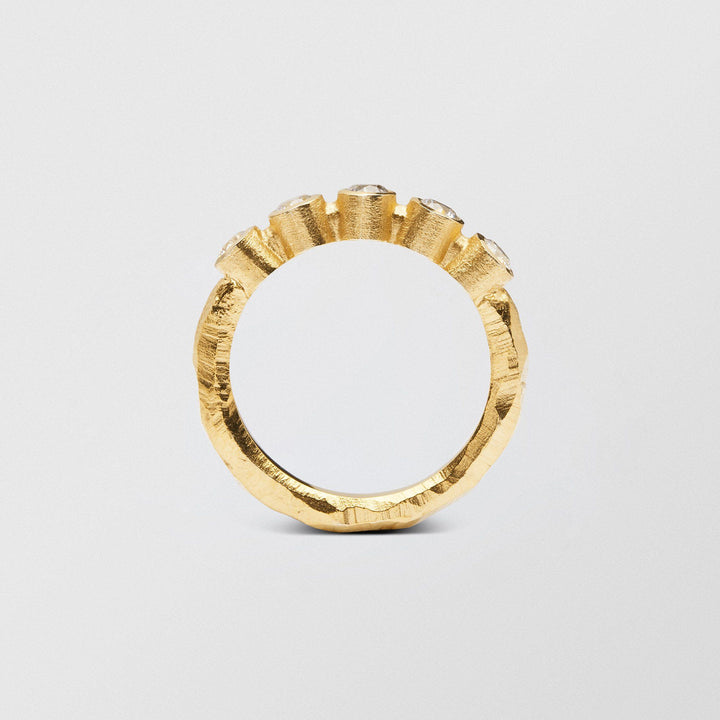 Ringo Half Eternity High 18K Gold Ring w. Diamonds