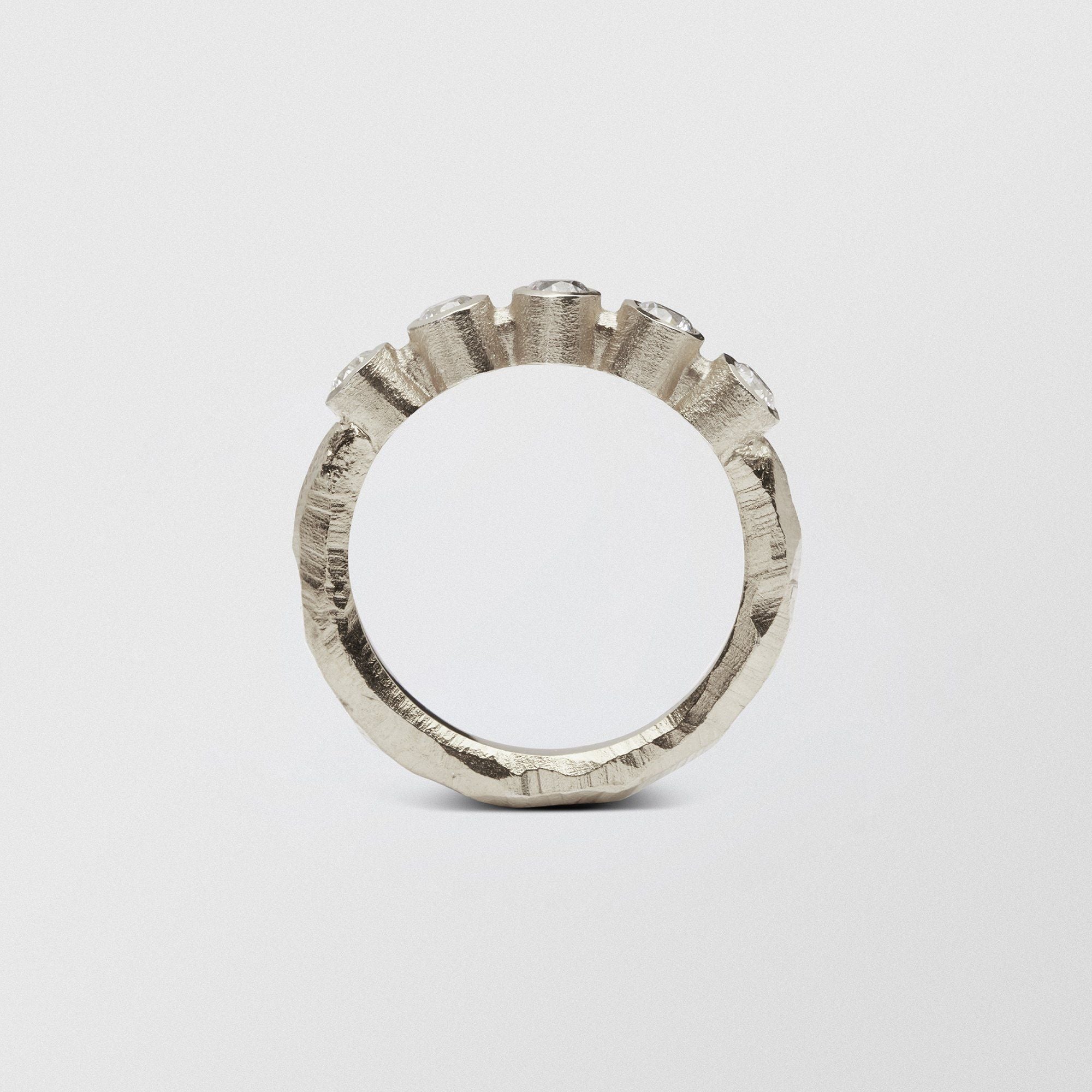 Ringo Half Eternity High 18K White Gold Ring w. Diamonds