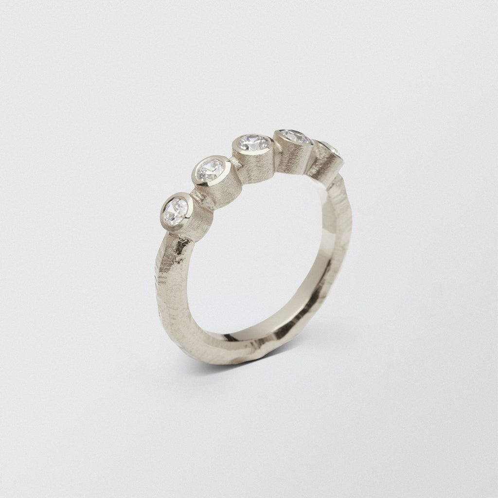 Ringo Half Eternity High 18K White Gold Ring w. Diamonds