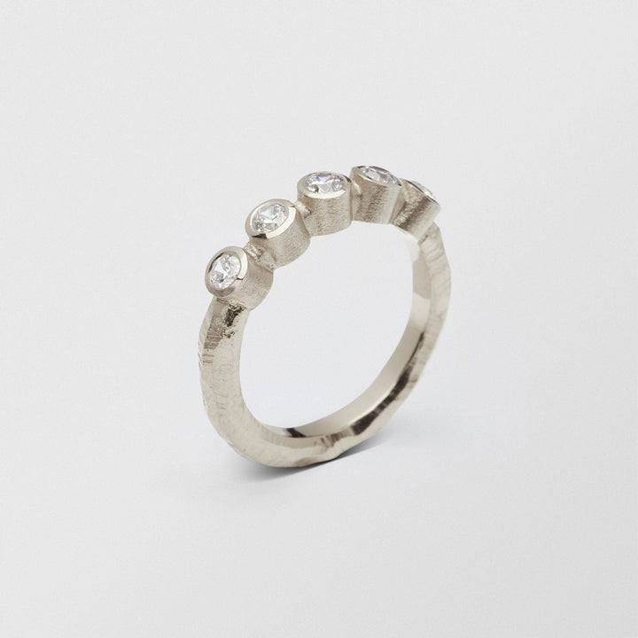 Ringo Half Eternity High 18K White Gold Ring w. Diamonds