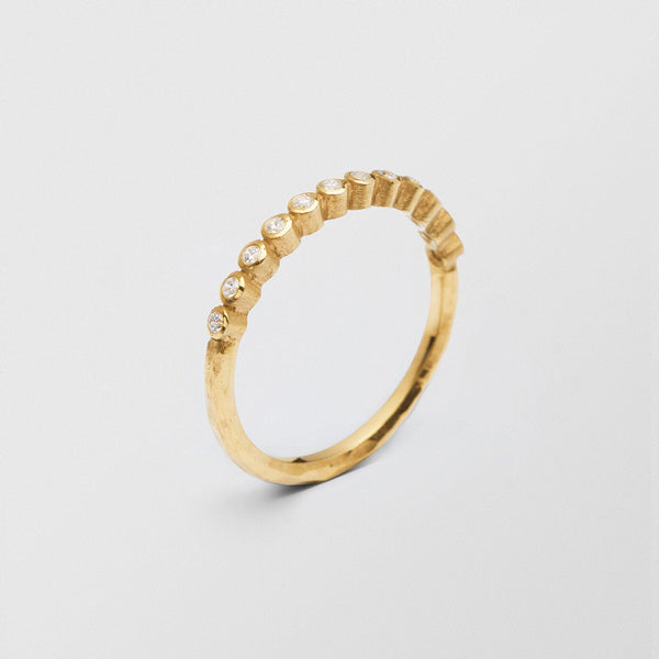 Ringo 18K Gold Half Eternity Ring w. Diamonds