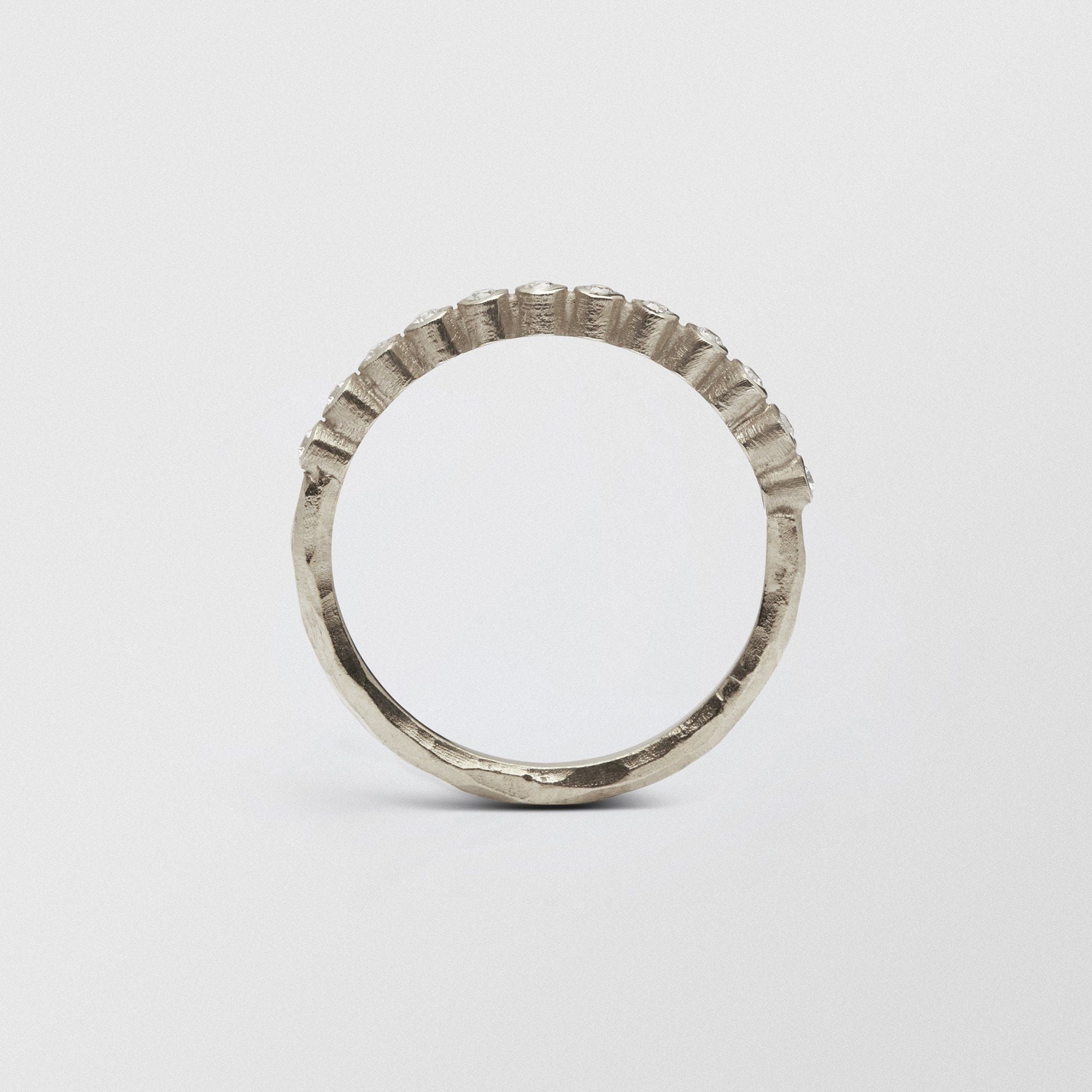 Ringo 18K White Gold Half Eternity Ring w. Diamonds