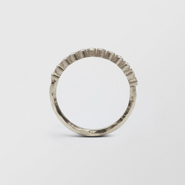 Ringo 18K White Gold Half Eternity Ring w. Diamonds