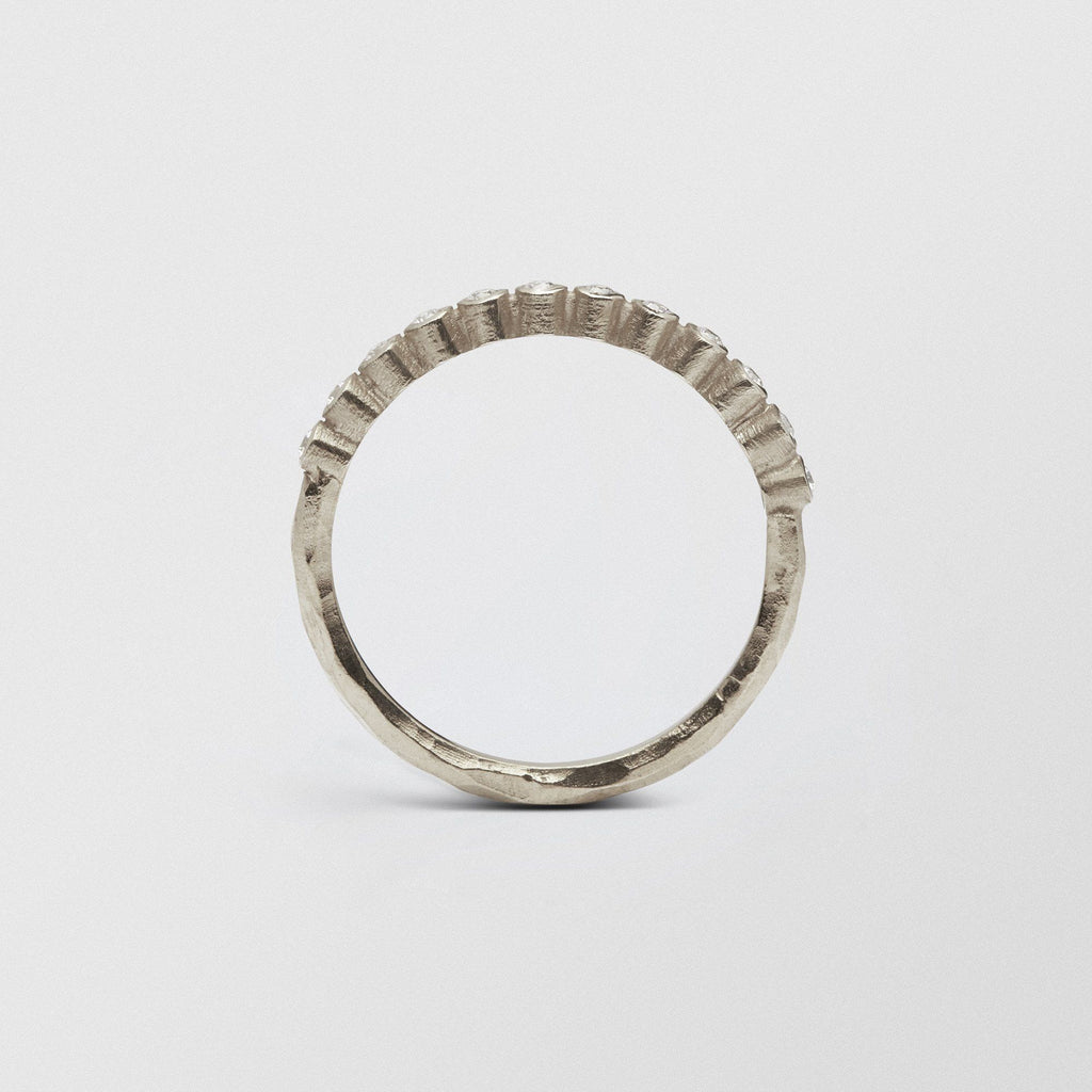 Ringo 18K Hvidguld Halv Alliance Ring m. Diamanter