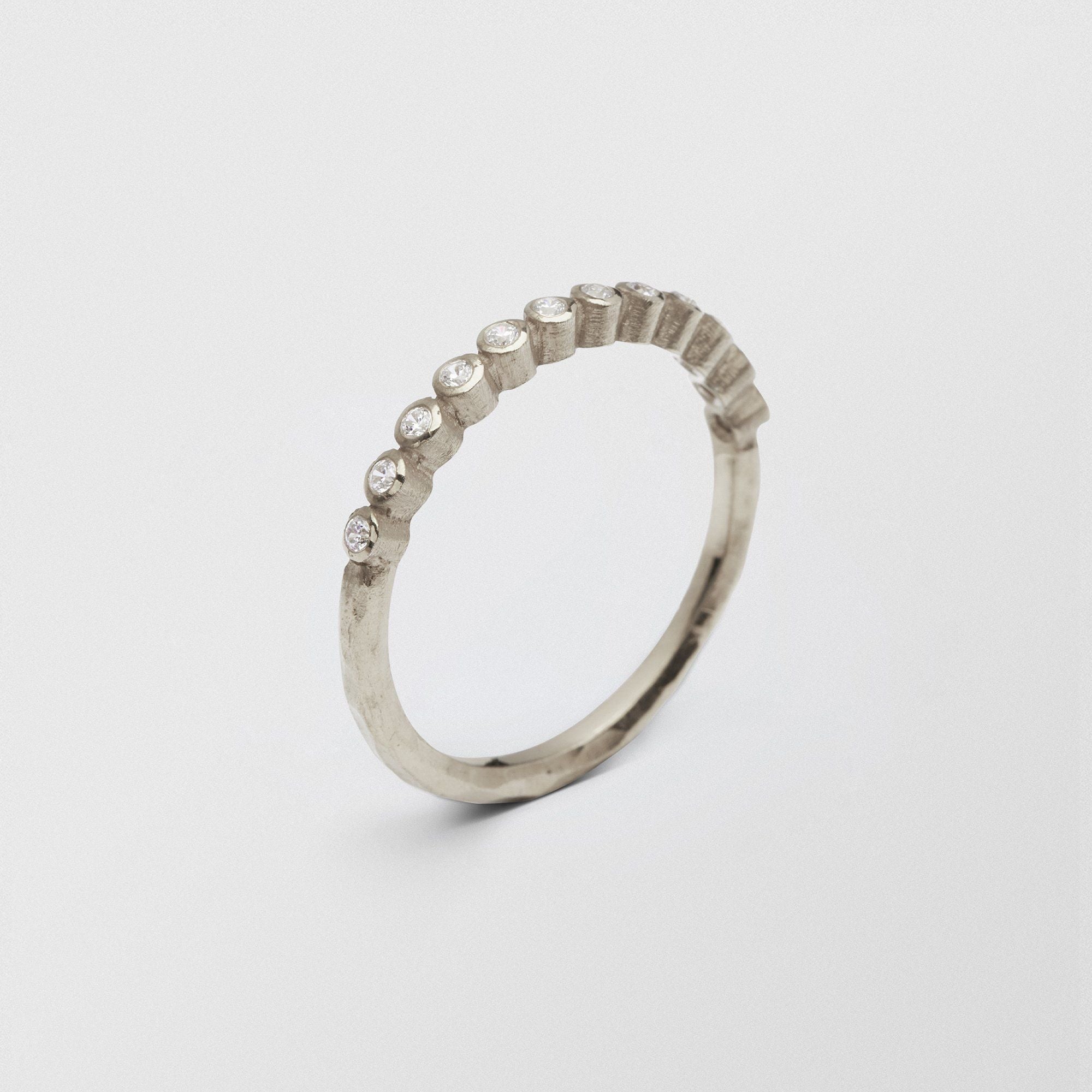 Ringo 18K White Gold Half Eternity Ring w. Diamonds