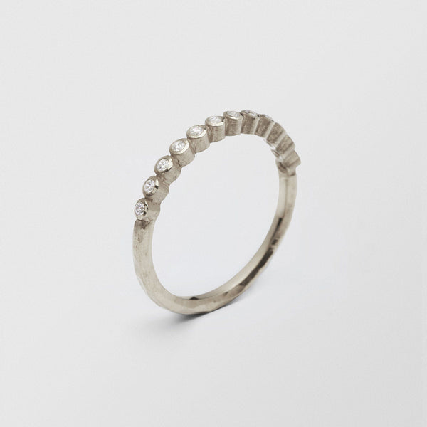Ringo 18K White Gold Half Eternity Ring w. Diamonds