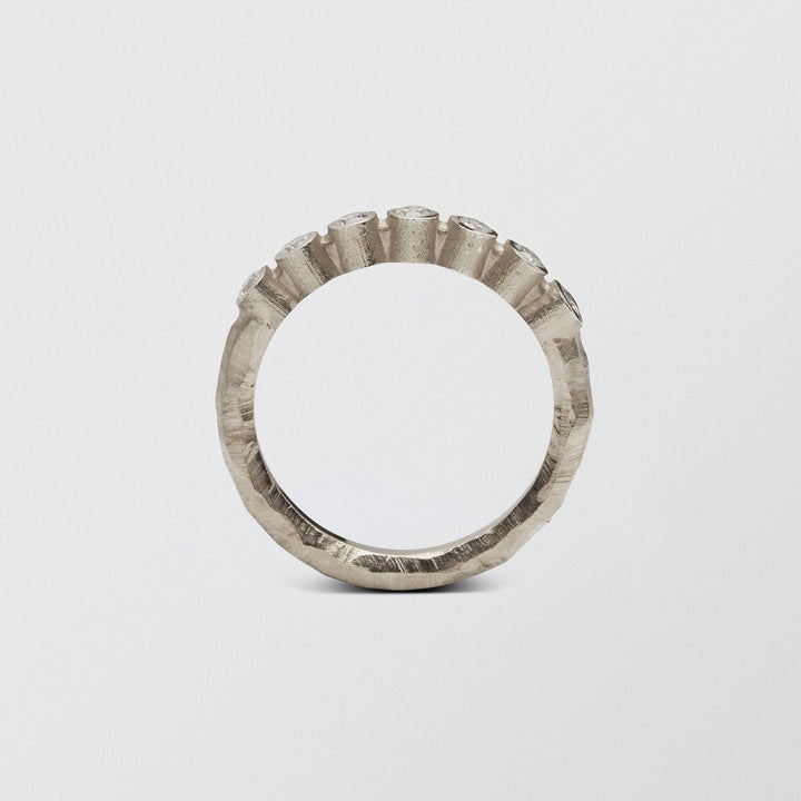Ringo Half Eternity Medium High 18K White Gold Ring w. Diamonds