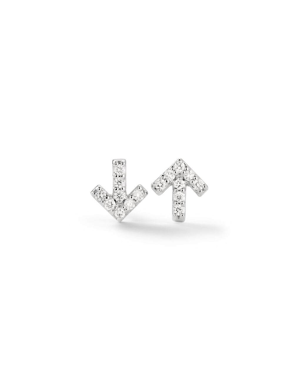 Arrow Pavé 14k Whitegold Studs w. Diamonds