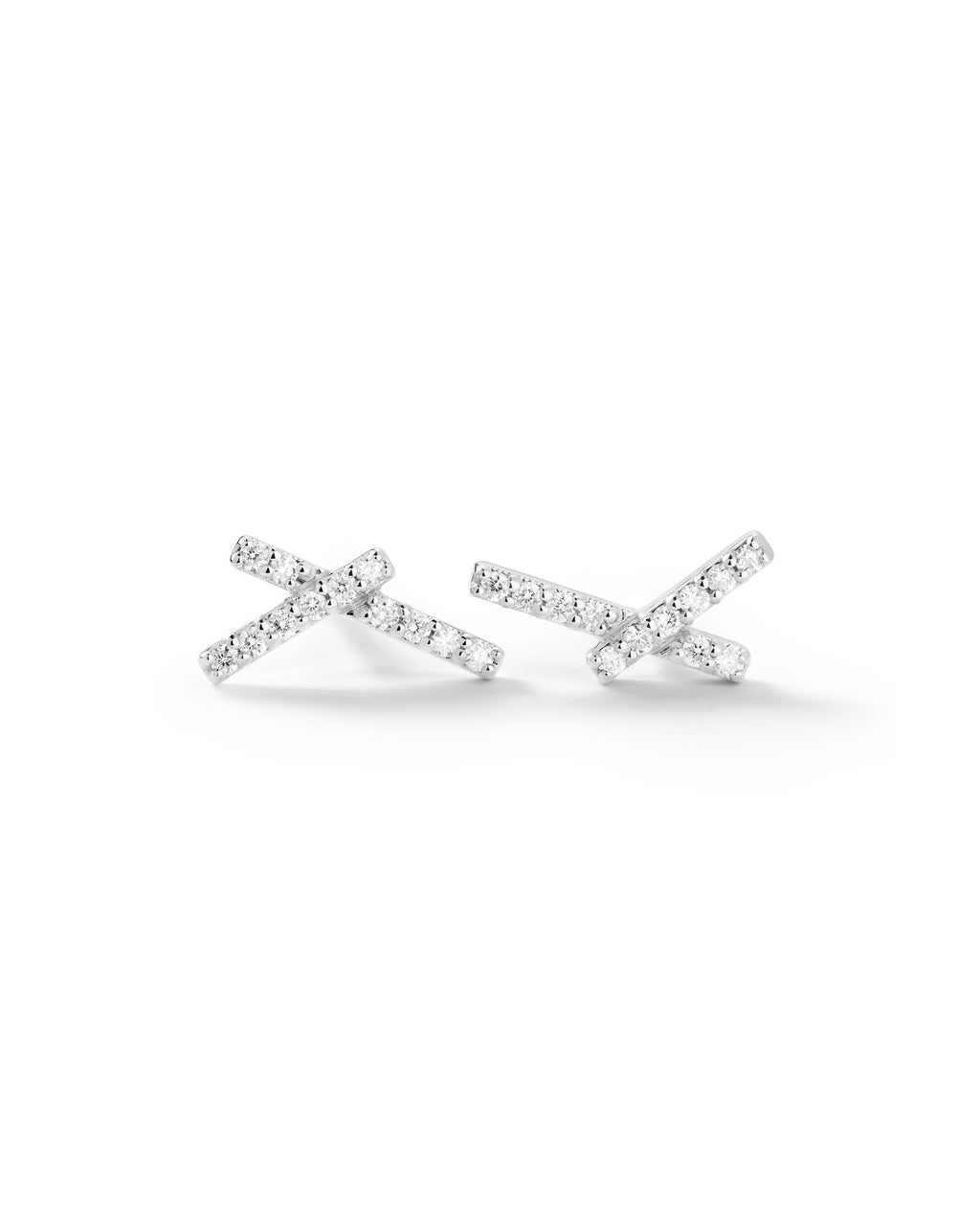 Intersection Pavé 14k Whitegold Studs w. Diamonds