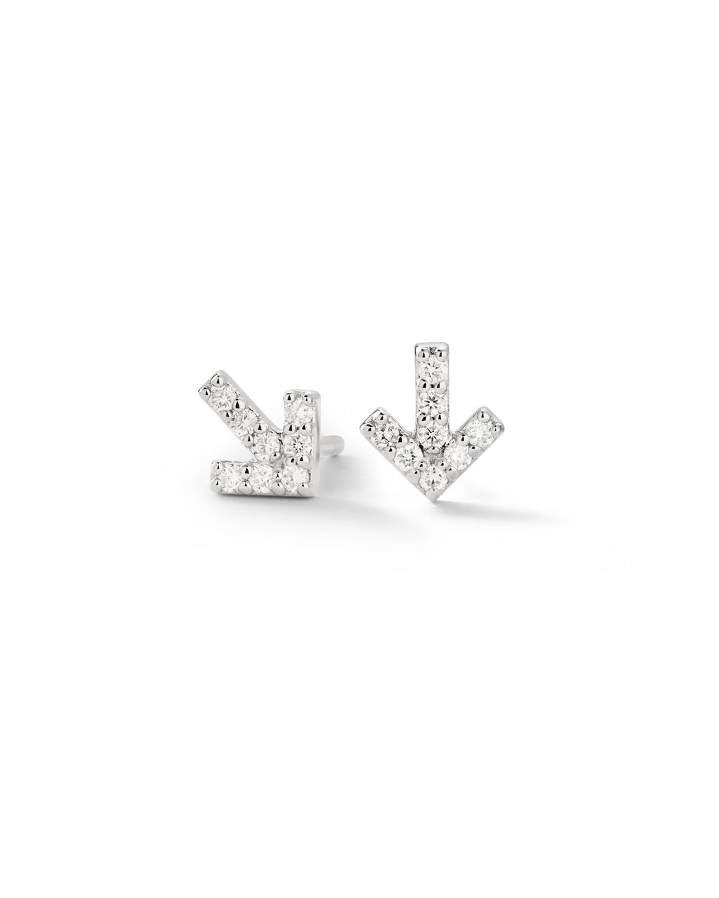 Arrow Pavé 14k Whitegold Studs w. Diamonds