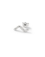 Wave Pavé 14k Whitegold Studs w. Diamonds