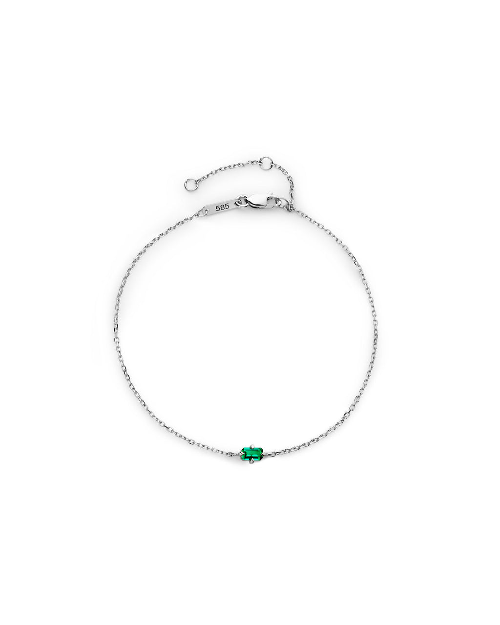 Emerald 14k Whitegold Bracelet w. Emerald
