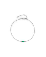 Emerald 14k Whitegold Bracelet w. Emerald
