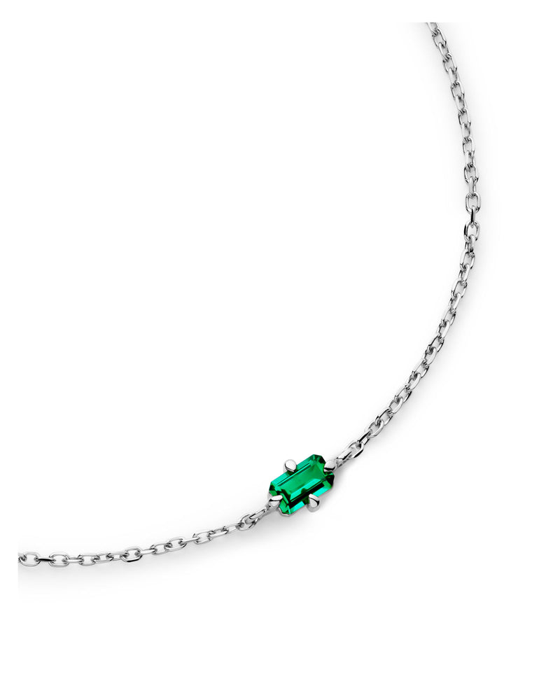 Emerald 14k Whitegold Bracelet w. Emerald