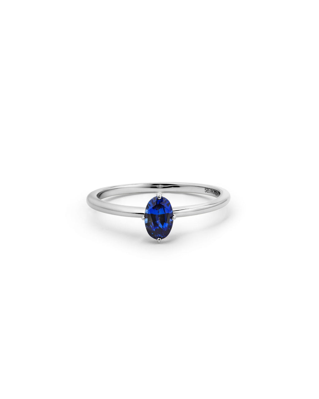 Sapphire Solitaire 14k Whitegold Ring