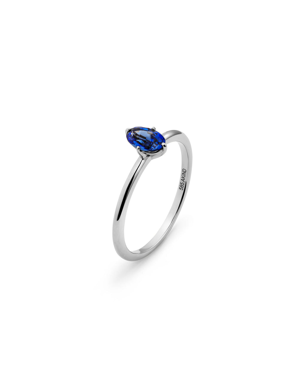Sapphire Solitaire 14k Whitegold Ring