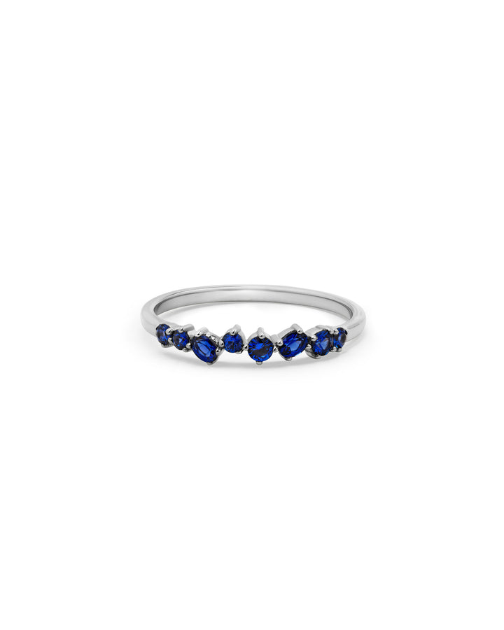 Sapphire Cluster Band 14k Whitegold Ring