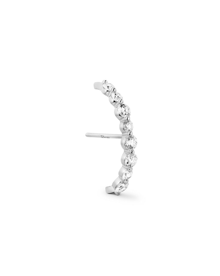 Brilliant Round Suspender 14k Whitegold Earring w.Lab-Grown Diamonds