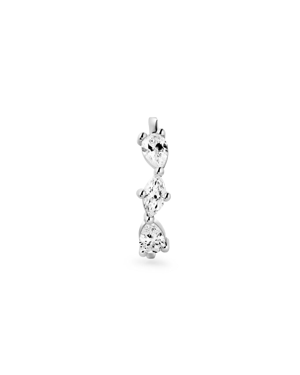 Signature Suspender 14k Whitegold Earring w. Lab-Grown Diamonds
