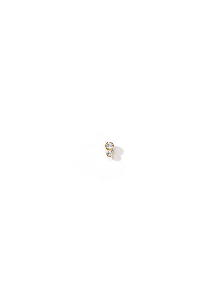 Elysia Whisper Duo 14k Gold Studs w. Diamonds