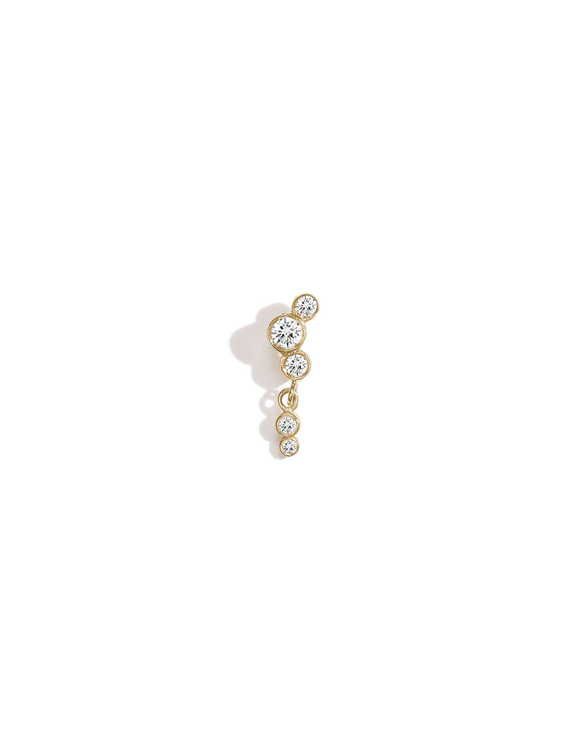 Elysia Whisper Grande 14k Gold Earring w. Diamonds