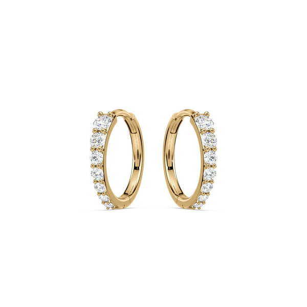 Emelie 14K Guld eller Hvidguld Hoops m. Diamanter