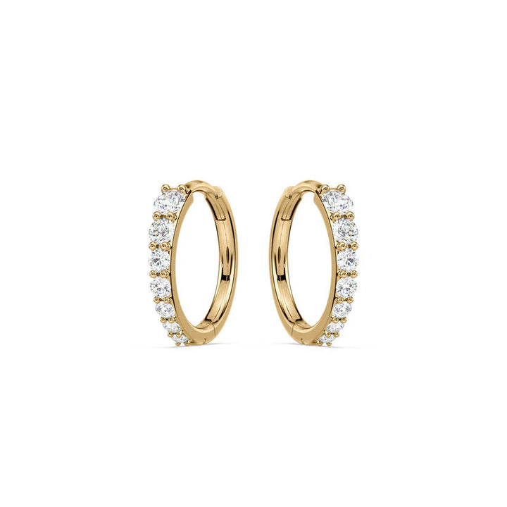 Emelie 14K Guld eller Hvidguld Hoops m. Diamanter