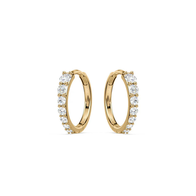 Emelie 14K Guld eller Hvidguld Hoops m. Diamanter