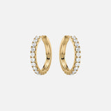 12 mm 14 karat Guld eller Hvidguld Hoops m. Diamanter
