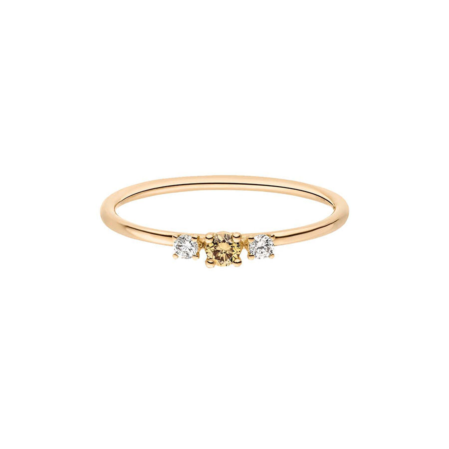 Wilderness Trilogie 18K Gold Ring w. White & Yellow Lab-Grown Diamond