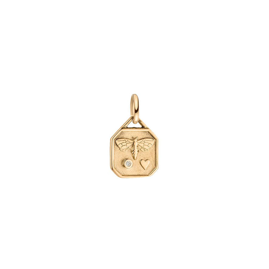 World Gold Day Bee 18K Gold Pendant w. Diamond
