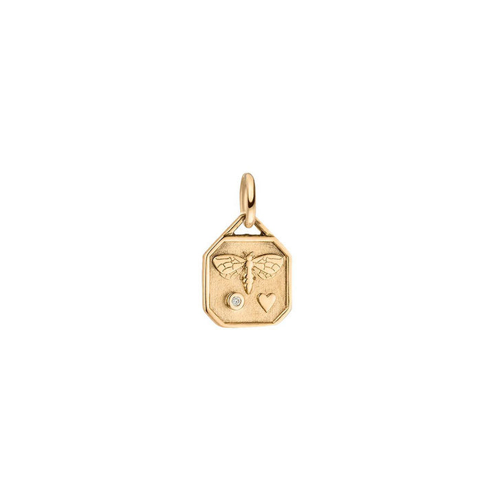 World Gold Day Bee 18K Gold Pendant w. Diamond