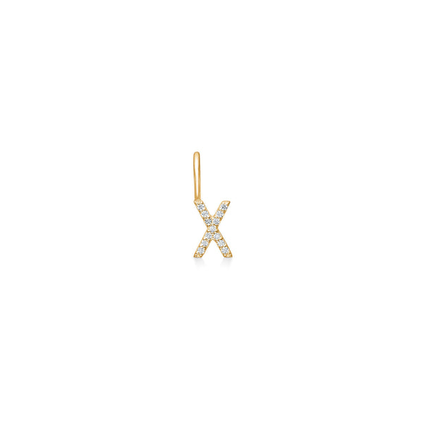 My X 18K Gold Pendant w. Diamonds