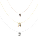 Alphabet 18K Gold, Rosegold or Whitegold Inital X Pendant w. Solitaire Lab-Grown Diamond