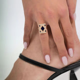 Blue Honneur Medium 18K Gold Ring w. Lab-Grown Diamonds