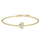 Alphabet Initial C 18K Gold, Rosegold or Whitegold Bracelet w. Solitaire Lab-Grown Diamond