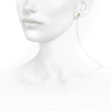 Alfabet Bogstav F 18K Guld, Hvidguld eller Rosaguld Ørestikker m. Solitaire Lab-Grown Diamant